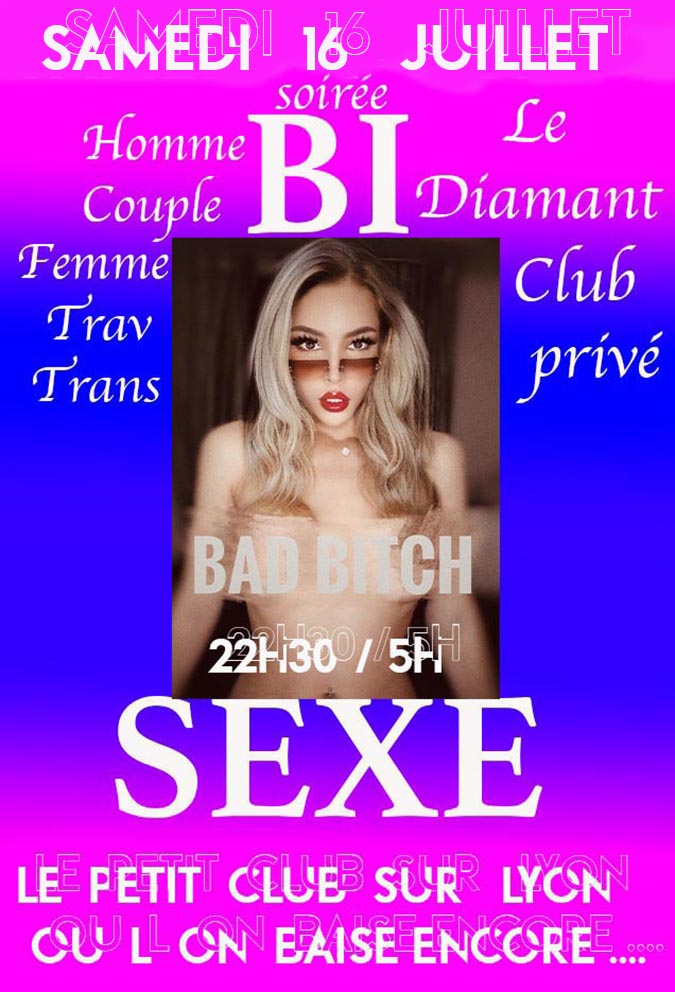 samedi 16 soirée mixte bi sexe transgenre  - Diamant Libertin